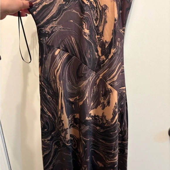 Black and Brown Marble Maxi Dress - Picture 3 of 8